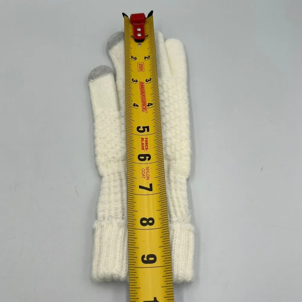 Touchscreen Knit Gloves Women OS Cream Very Good Tech Winter Accessory